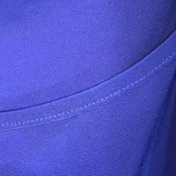 FOR CYNTHIA Electric Blue Sleeveless Blouse Layered Built in Cami w/Draping L - Picture 8 of 9